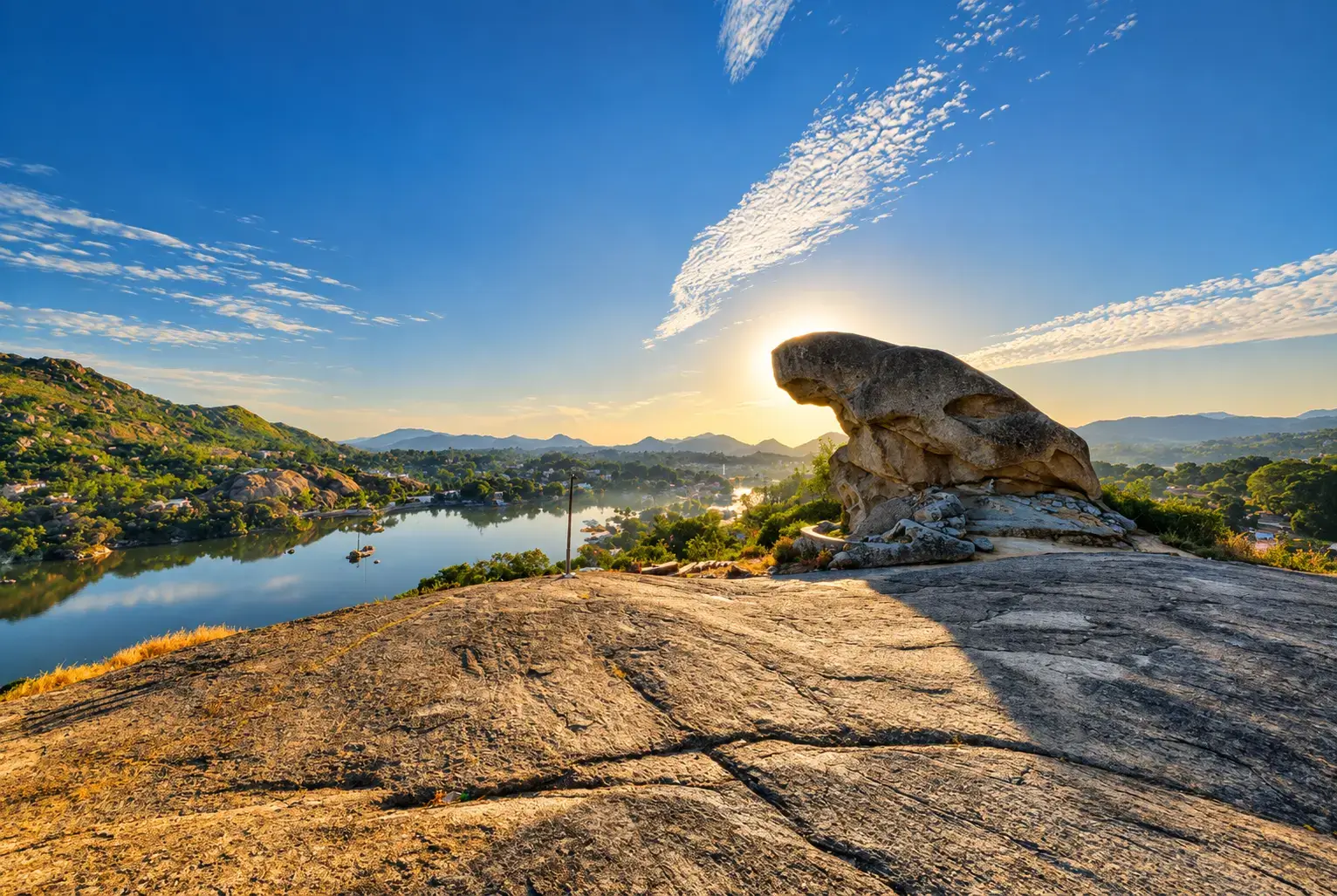 Nakki lake view from toad rock in Mount Abu